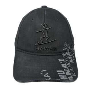 Hawaii Slideback Baseball Cap Black OS Adjustable Surfware Hawaiian Classics